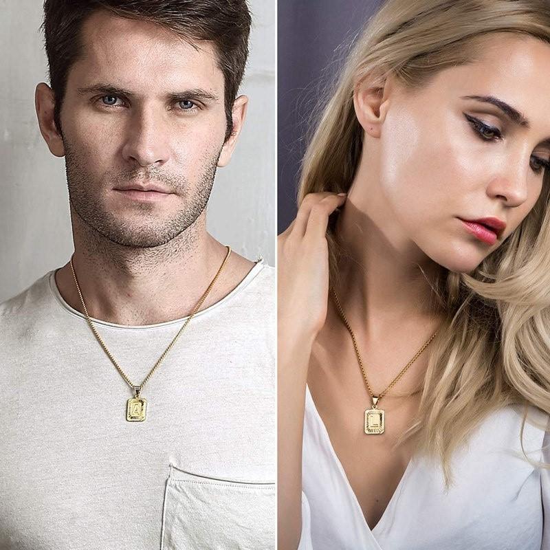 Unisex Street Trend 26 Letter Pendant Necklace, Summer 2024 All-match Pendant Necklace, Fashionable Jewelry As Birthday Gift for Friends