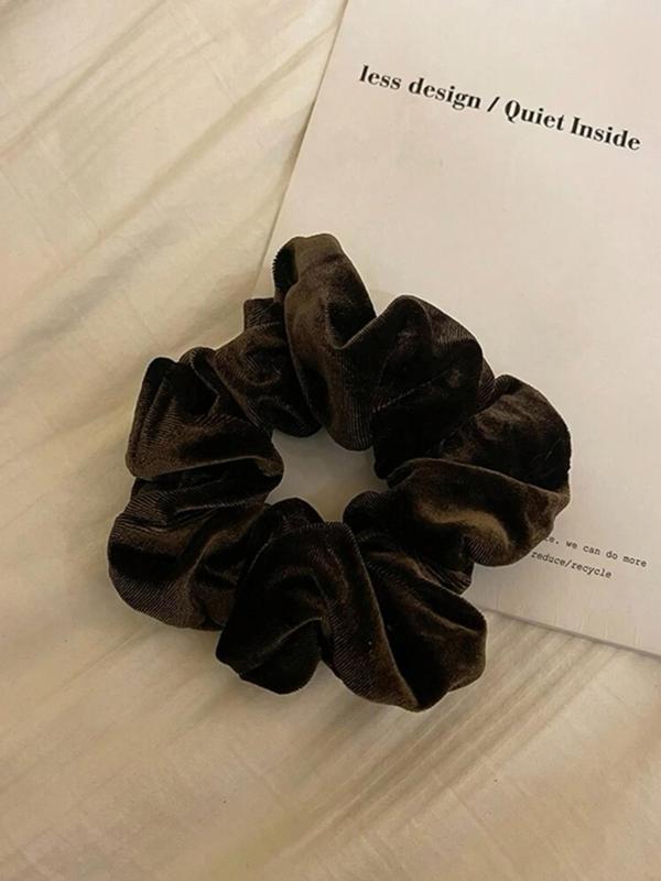 Solid Color Scrunchie, Elegant High Stretch Hair Tie for Women & Girls, Minimalist Headwear Suitable for Thick Hair