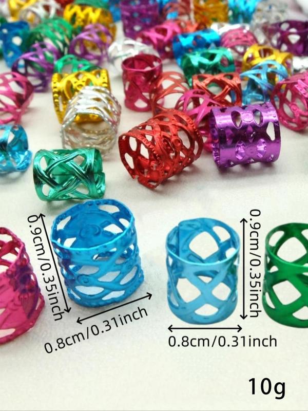 Colorful Hollow Out Design Hair Rings, Fashionable Hair Jewelry for Braids, Dreadlocks Beads for Women and Girls, Braids Hair Decorations