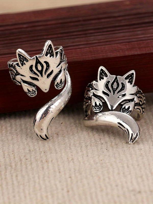 Vintage Fox Design Ear Cuff, Fashionable Earrings for Women & Girls, Trendy All-match & Exquisite Jewelry for Birthday Gift