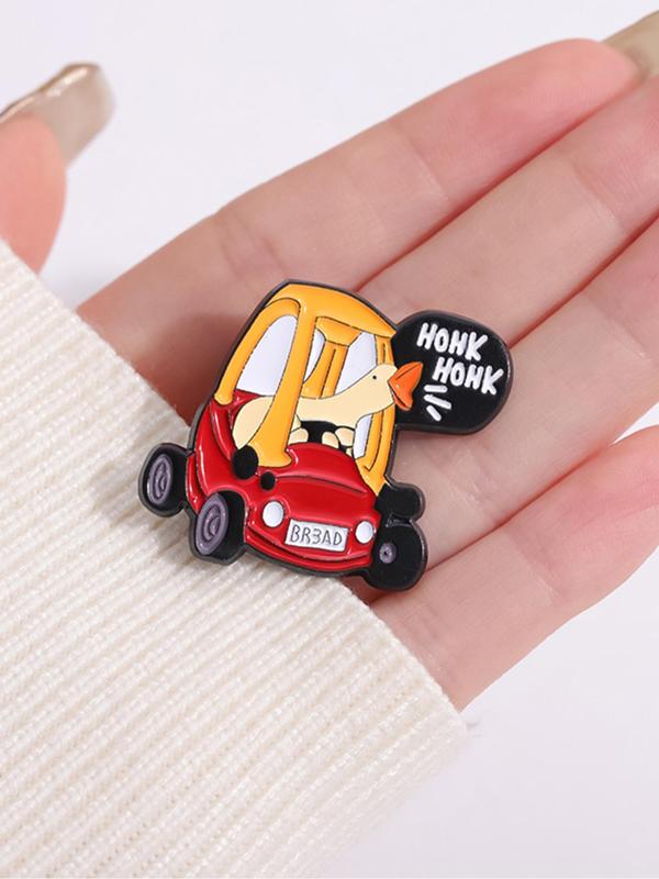 Cartoon Car Design Brooch Pin, Cute Animal Badge for Women and Men, Enamel Pin Suitable for Backpacks, Jeans, Scarves, Hats Decoration Fixed Buckle