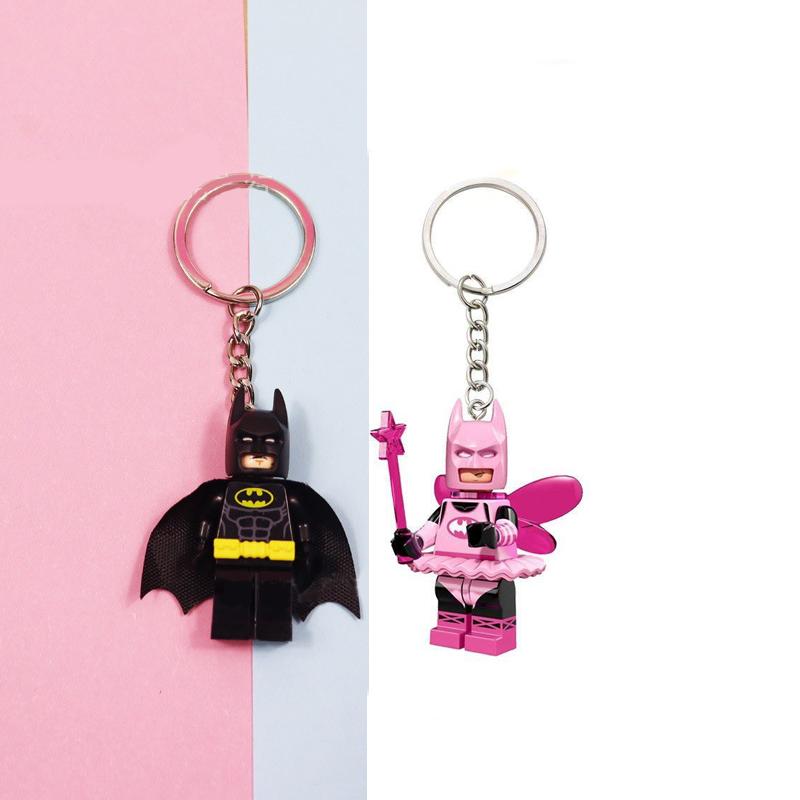 Anime Cartoon Keychains Bat Minifigures Building Block Keychains Accessory Gifts for Women Men