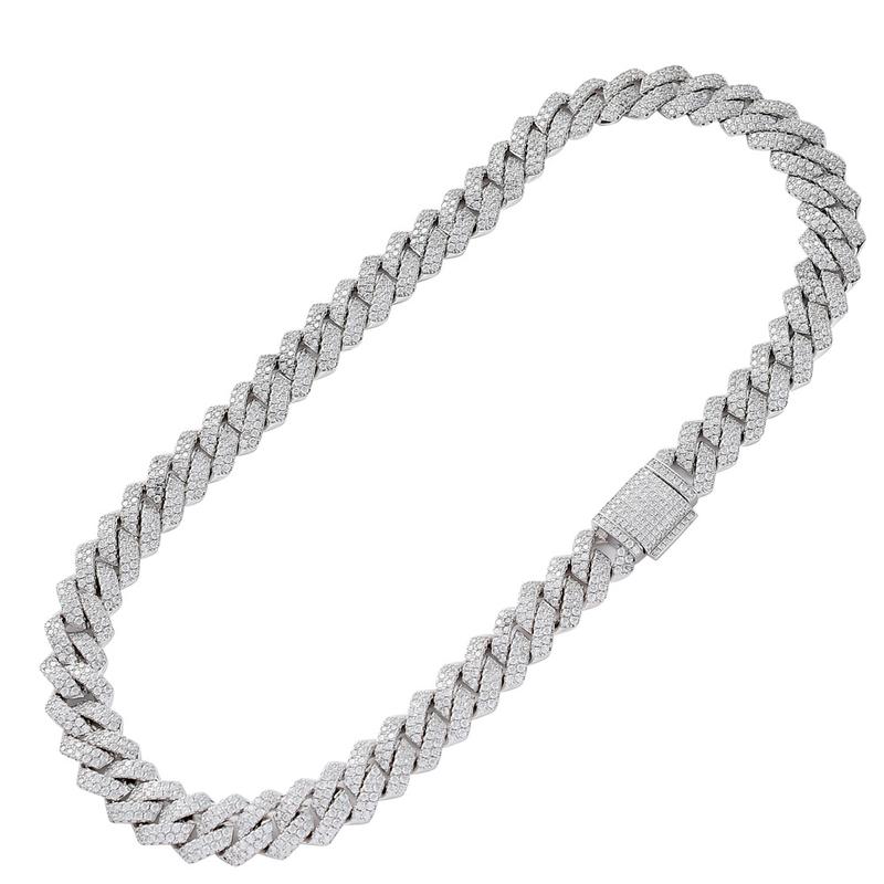 ICE WATER Iced Out 14mm Cuban Link Chain Necklace With Box Clasp For Men And Women ,Thick Miami Link Chains Hip Hop Jewelry