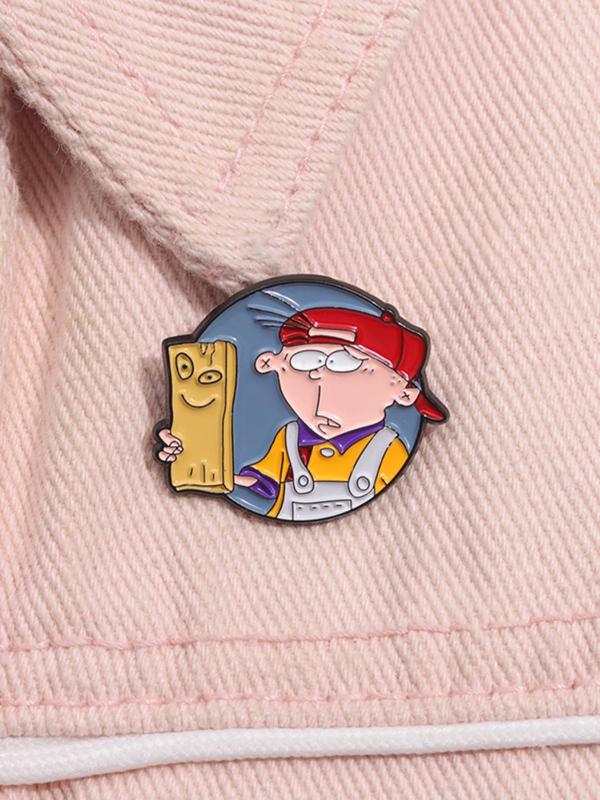 Cartoon Cute Boy Design Brooch, Fashion Alloy Badge for Women & Men, Enamel Pin Suitable for Backpacks, Jeans, Scarves, Hats Decoration