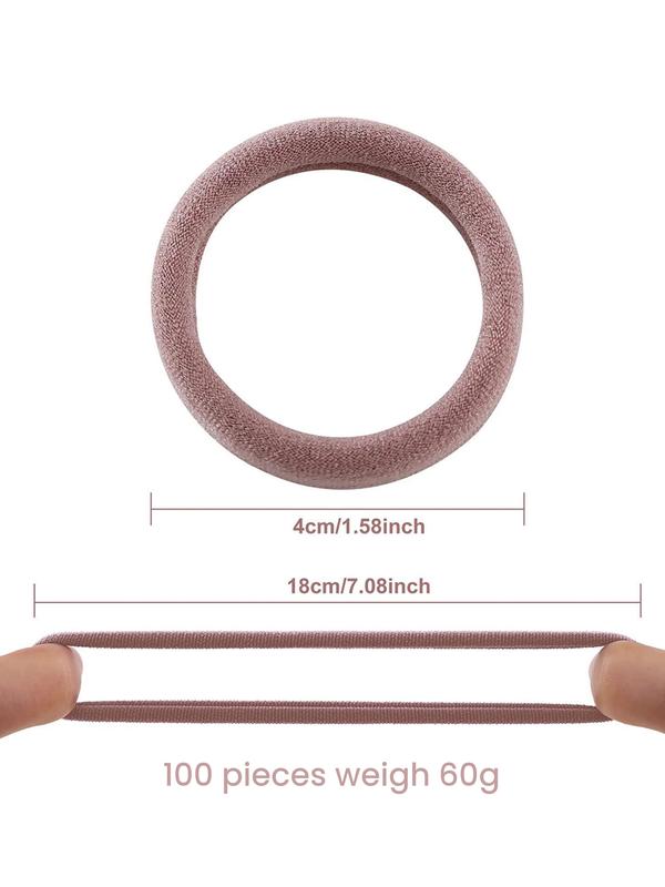 Solid Color Hair Tie, High Stretch Hair Tie, Hair Accessories for Women & Girls, Minimalist Headwear Suitable for Thick Hair