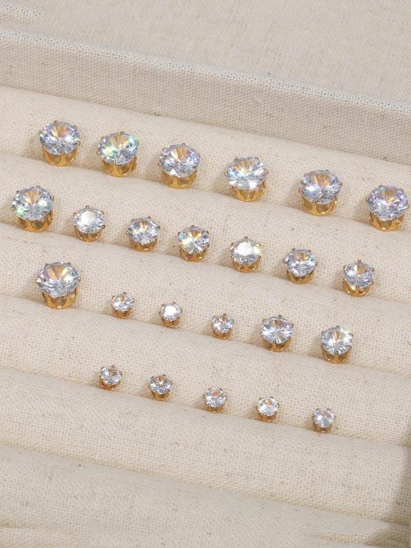 Women's Elegant Rhinestone Decorated Stud Earrings, Exquisite Trendy Stud Earrings, Fashionable Jewelry for Women & Girls for Daily & Party Decoration