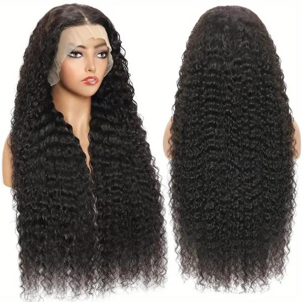 Bling Hair 13x4 Kinky Curly Frontal Wig 13x4 13x6 Hd Transparent Lace Frontal Wig 12-32 Inch Deep Wave Lace Front Human Hair Wigs For Women