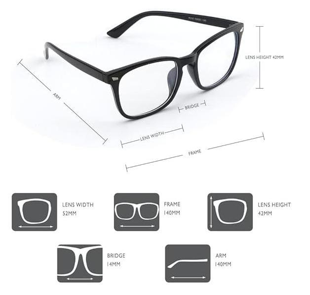 2 Pack Fashion Frame Glasses for Women And Men,  Work Glasses