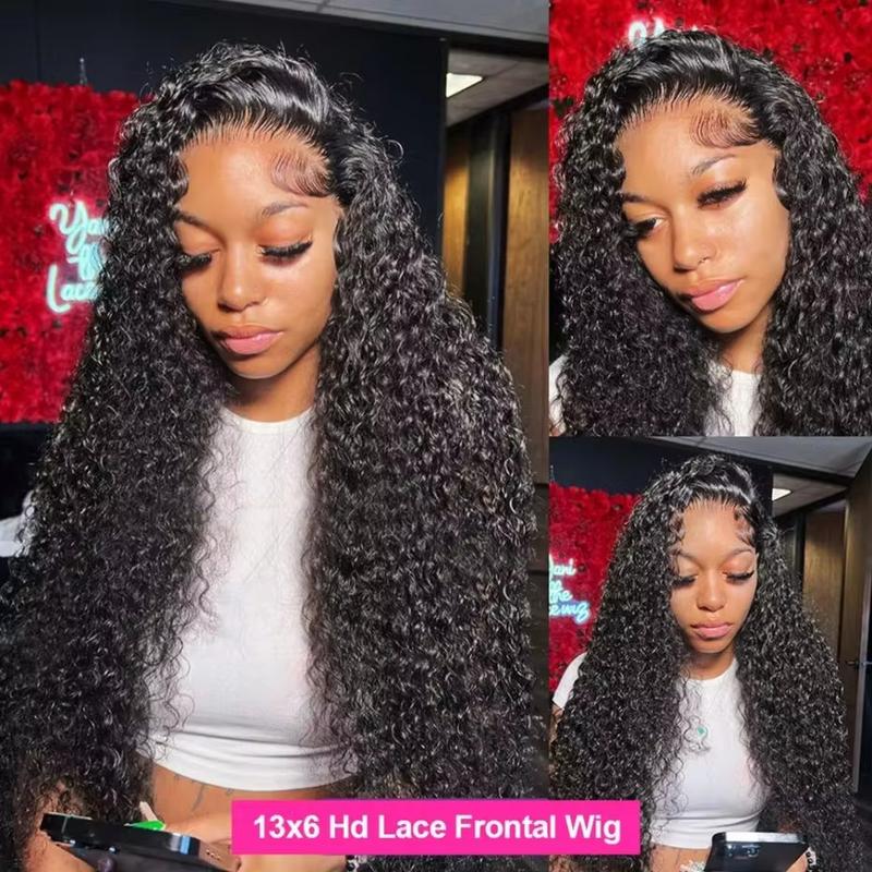 Bling Hair 13x4 Kinky Curly Frontal Wig 13x4 13x6 Hd Transparent Lace Frontal Wig 12-32 Inch Deep Wave Lace Front Human Hair Wigs For Women