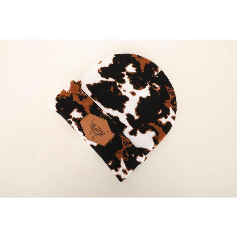 Cowprint Highland Cow Beanie