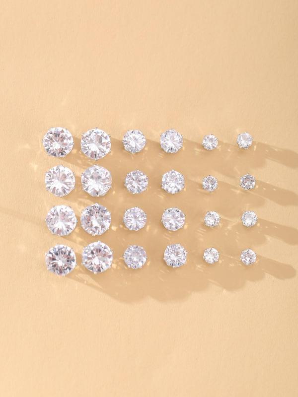 Women's Elegant Rhinestone Decorated Stud Earrings, Exquisite Trendy Stud Earrings, Fashionable Jewelry for Women & Girls for Daily & Party Decoration