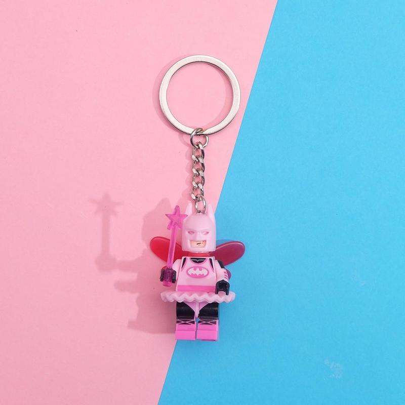 Anime Cartoon Keychains Bat Minifigures Building Block Keychains Accessory Gifts for Women Men