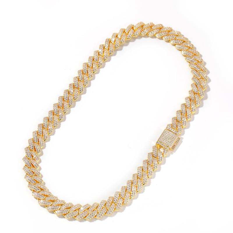 ICE WATER Iced Out 14mm Cuban Link Chain Necklace With Box Clasp For Men And Women ,Thick Miami Link Chains Hip Hop Jewelry