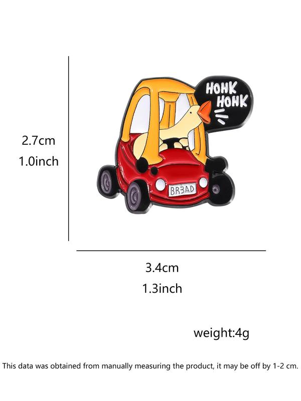 Cartoon Car Design Brooch Pin, Cute Animal Badge for Women and Men, Enamel Pin Suitable for Backpacks, Jeans, Scarves, Hats Decoration Fixed Buckle