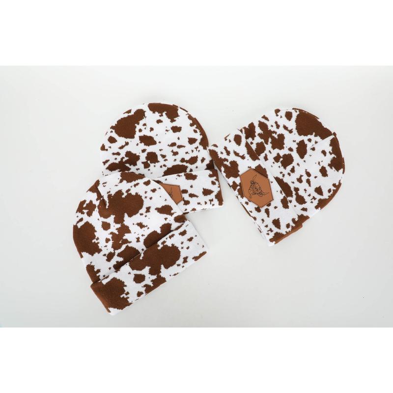 Cowprint Highland Cow Beanie