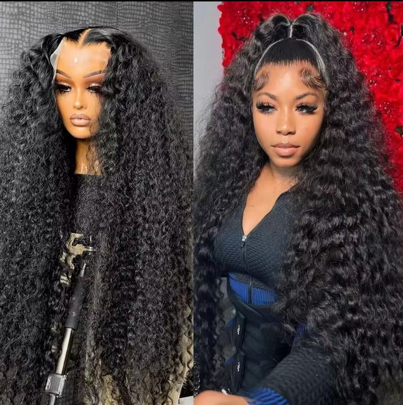 Bling Hair 13x4 Kinky Curly Frontal Wig 13x4 13x6 Hd Transparent Lace Frontal Wig 12-32 Inch Deep Wave Lace Front Human Hair Wigs For Women