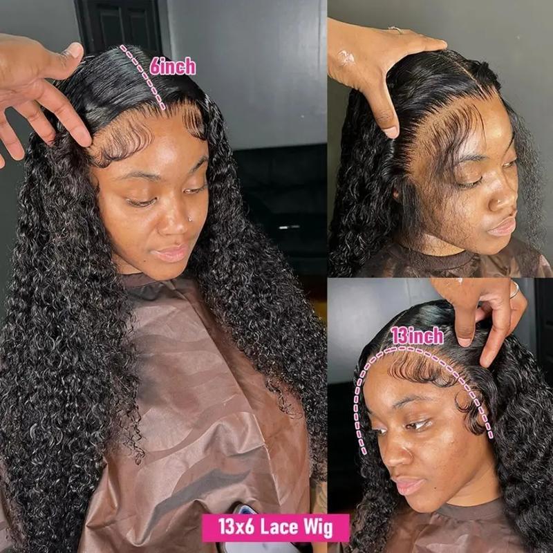 Bling Hair 13x4 Kinky Curly Frontal Wig 13x4 13x6 Hd Transparent Lace Frontal Wig 12-32 Inch Deep Wave Lace Front Human Hair Wigs For Women