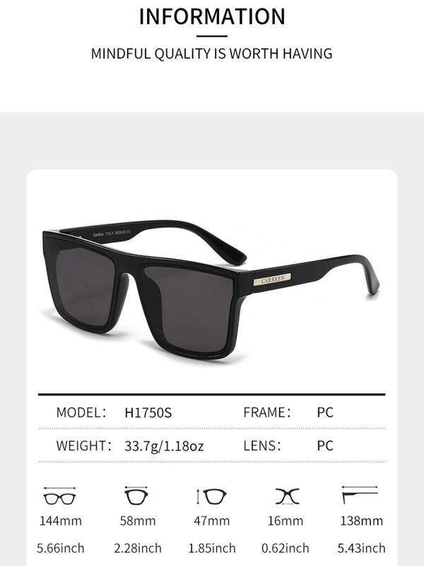 Unisex Simple Style Sunglasses, Casual Square Frame Glasses Trends 2024 for Women for Everyday Summer Vacation Beach Use, Fashion Accessories for Outdoor Activities