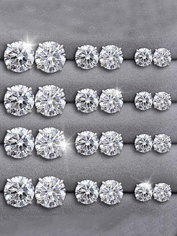 Women's Elegant Rhinestone Decorated Stud Earrings, Exquisite Trendy Stud Earrings, Fashionable Jewelry for Women & Girls for Daily & Party Decoration