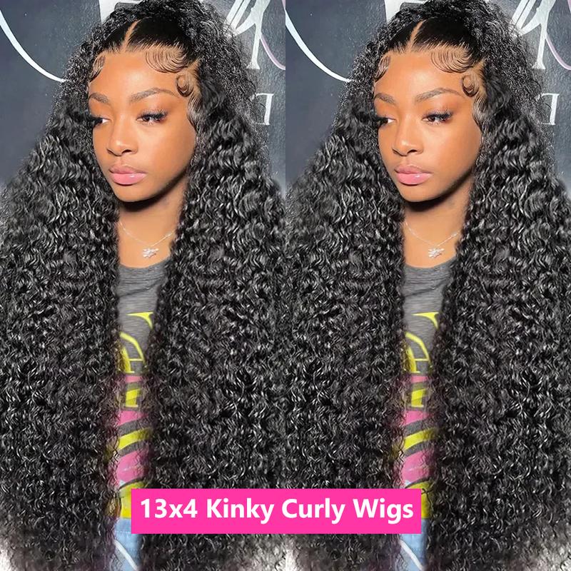 Bling Hair 13x4 Kinky Curly Frontal Wig 13x4 13x6 Hd Transparent Lace Frontal Wig 12-32 Inch Deep Wave Lace Front Human Hair Wigs For Women