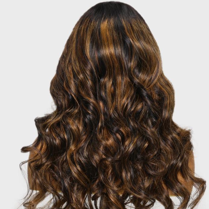 UNice 7x5 Glueless Pre-cut HD Lace Frontal Balayage Highlight Body Wave Glueless Wig 100% Human Hair