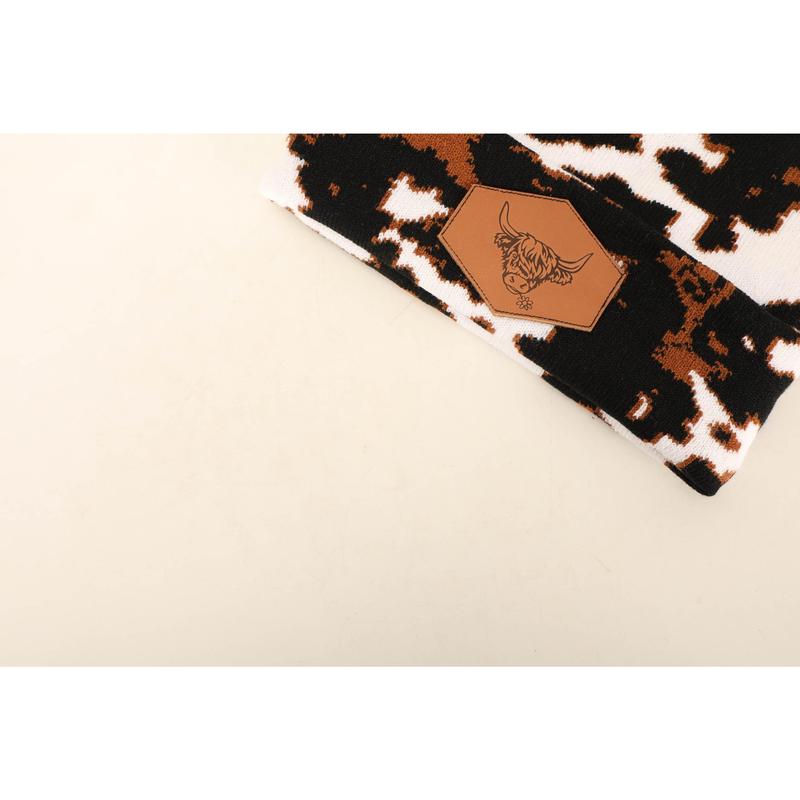 Cowprint Highland Cow Beanie