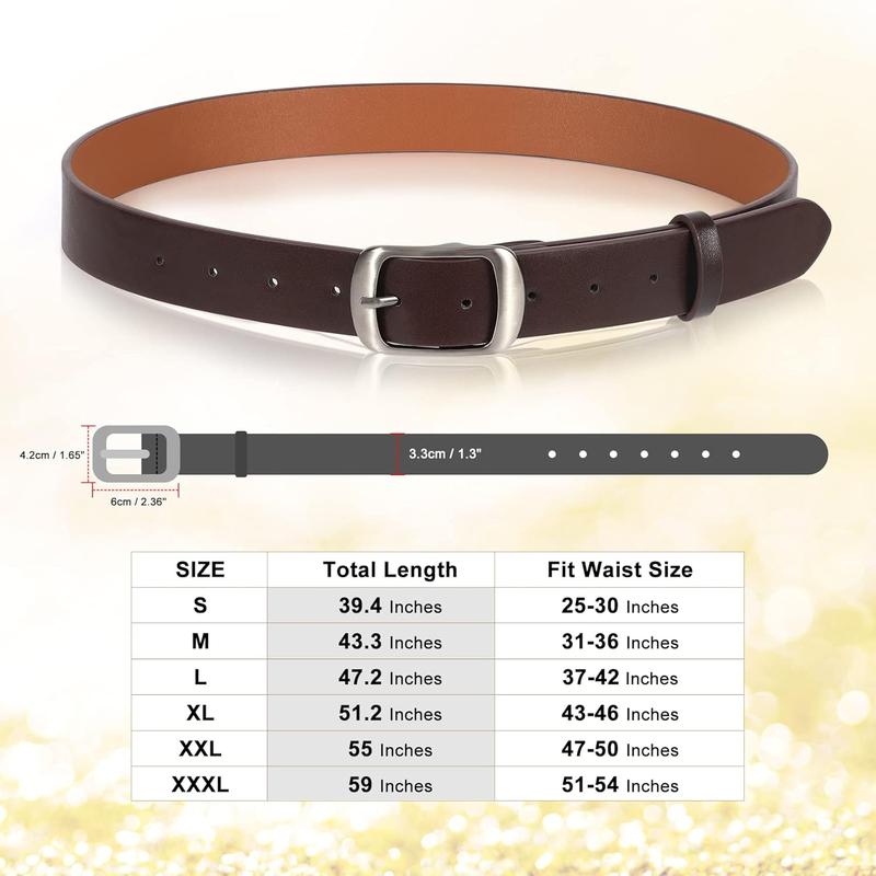 2 Packs Women Leather Belts for Jeans Fashion Leather Ladies Waist Belt