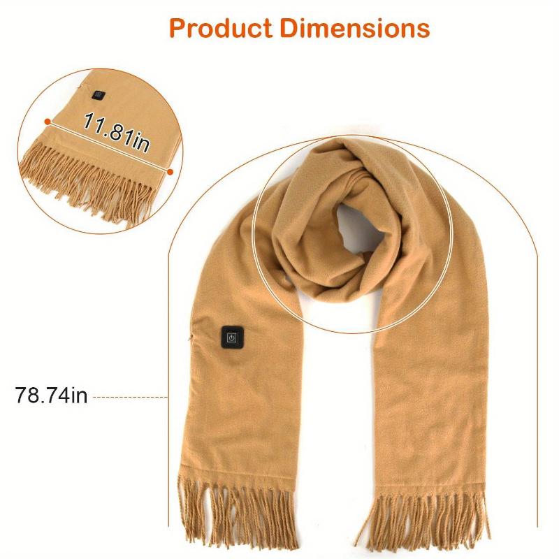 3 Heating Modes Electric Heated Neck Wrap Unisex Soft Warm Scarf for Outdoor Cycling Skiing Skating USB Winter Christmas