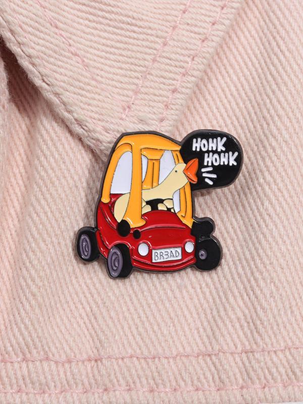 Cartoon Car Design Brooch Pin, Cute Animal Badge for Women and Men, Enamel Pin Suitable for Backpacks, Jeans, Scarves, Hats Decoration Fixed Buckle