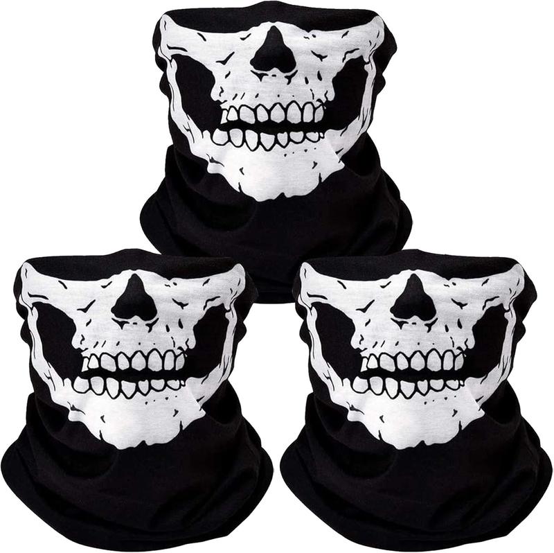 3 count Breathable Face Masks Skull Mask Seamless Balaclava Mask Headwear Scarf