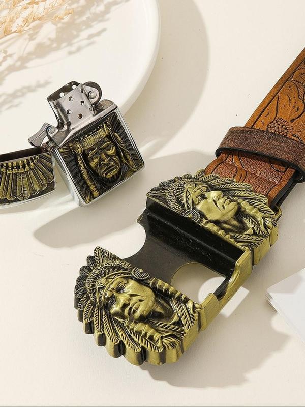 Vintage Western Style Belt, Pu Buckle Belt for Men & Women, Elegant All-match Fashion Accessories for Daily Wear, Exquisite Accessories for Birthday Gifts