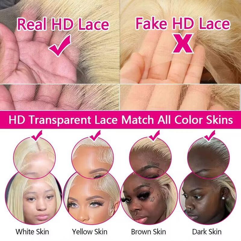 Blonde Body Wave Lace Front Wig HD Transparent Lace 13x4 13x6  Wig 613 Pre Plucked Full Frontal Wigs For Black Women