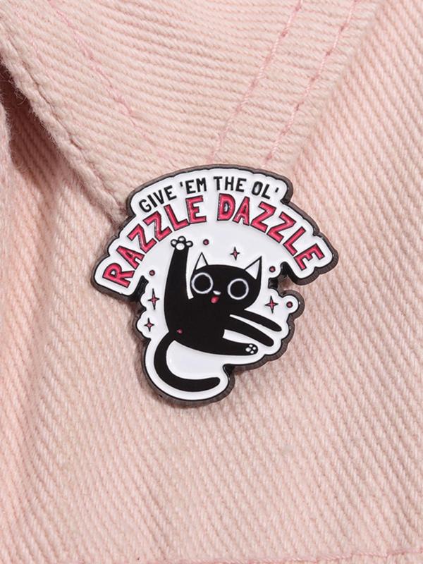 Cartoon Cute Dancing Cat Design Brooch, Fashion Alloy Badge for Daily Clothing Decor, Enamel Pin Suitable for Backpacks, Jeans, Scarves, Hats Decoration