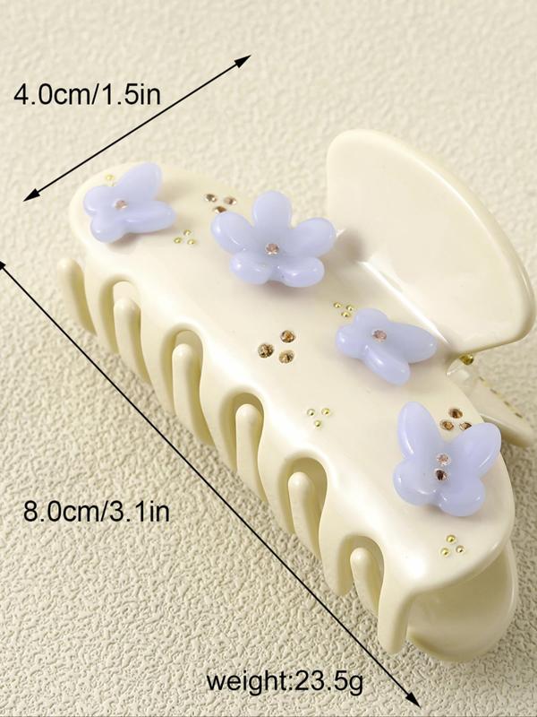 Women's Cute Butterfly Flower Design Hair Claw Clip, Fashionable Rhinestone Decor Hair Claw, Fashionable Hair Accessories for Women & Girls