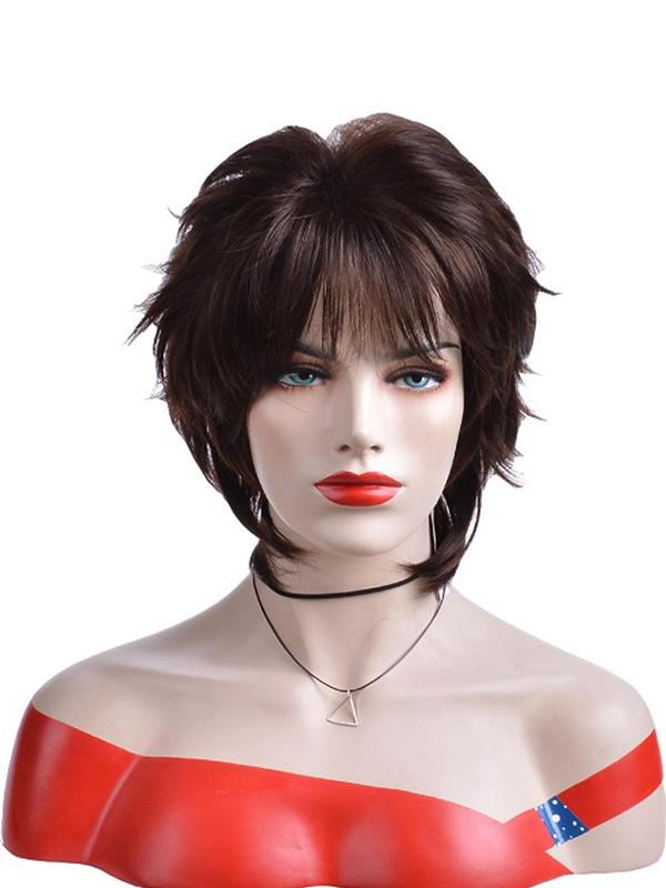 Fashionable Layered Cut Straight Wigs for Women, Natural Lookinggorgeous Fluffy Wigs with Air Bangs, Synthetic Full Machine Wigs for Party Photography, Daily Use