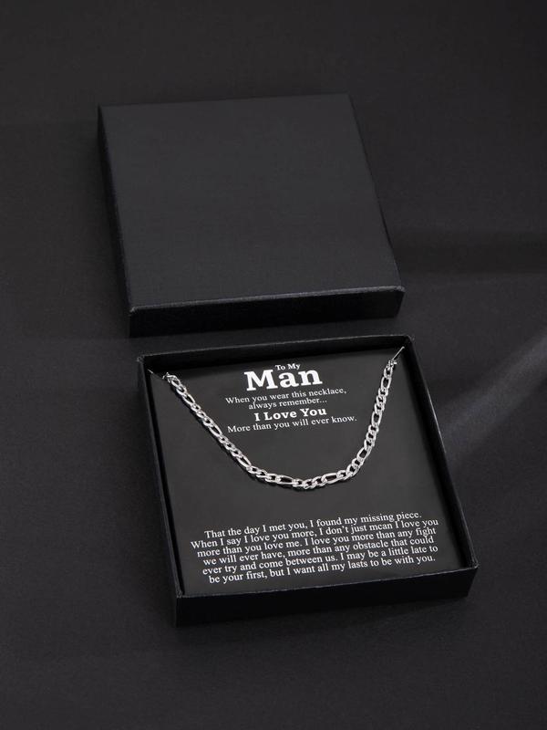 Men's Street Trend Minimalist Chain Necklace, Trendy Hip Hop Matching Necklace, Chic All-match Jewelry As Gift with Box