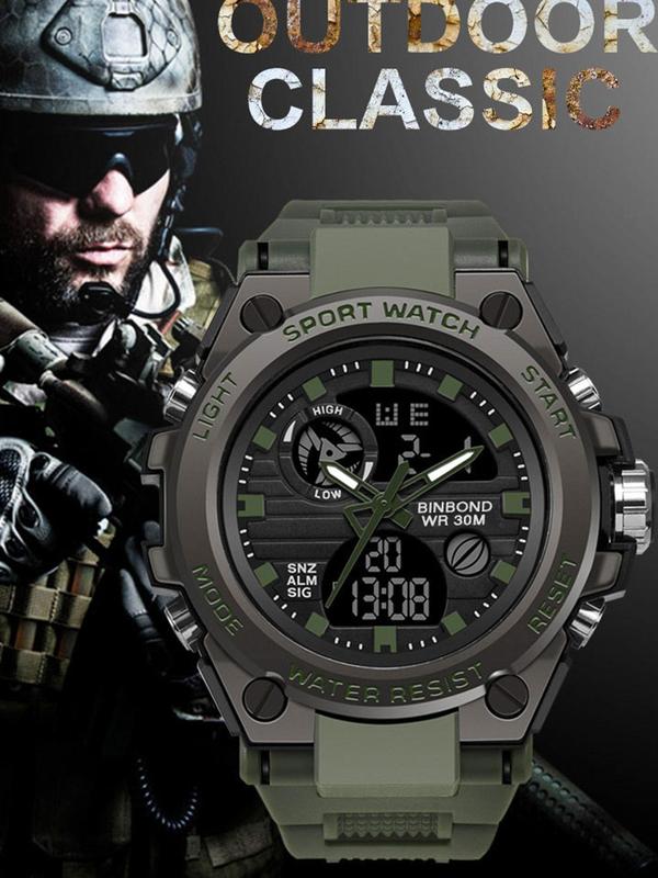 Men's Sporty Digital Watch with LED Digital Display,  Fashion Casual Waterproof Digital Watch with Luminous Hands, Perfect Gift for Men, with Box