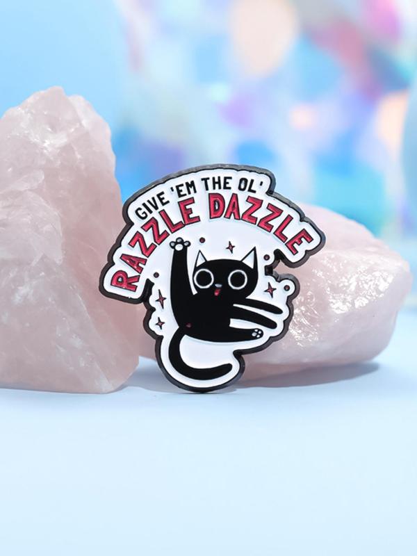 Cartoon Cute Dancing Cat Design Brooch, Fashion Alloy Badge for Daily Clothing Decor, Enamel Pin Suitable for Backpacks, Jeans, Scarves, Hats Decoration