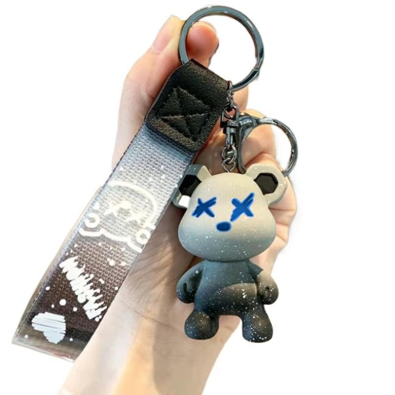 Cute Bear Design Car Keychain, Gradient Color Car Key Holder, Bag Pendant, Car Key Chain for Women & Men, Keychain Pendant for Car Key