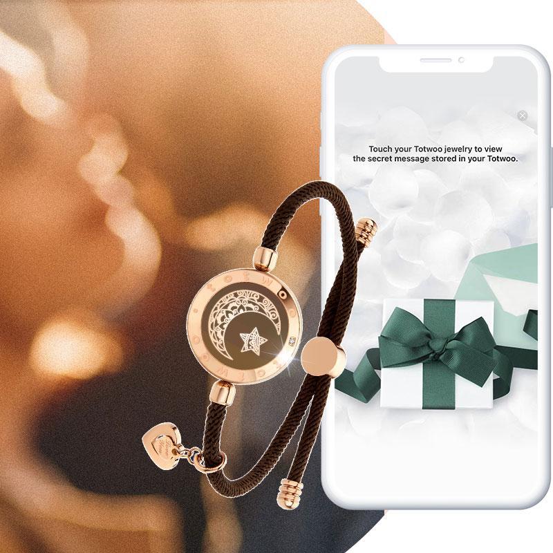 totwoo Long Distance Touch Bracelets with Sun&Moon Functional Love Connect Gift For Boyfriend or Girlfriend or your Family