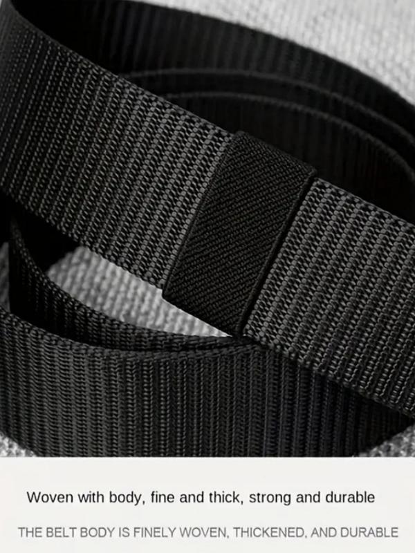 Men's Simple Style Belt, Alloy Double Buckle High Quality Tape Belt, Casual Solid Color Belt for Men & Women