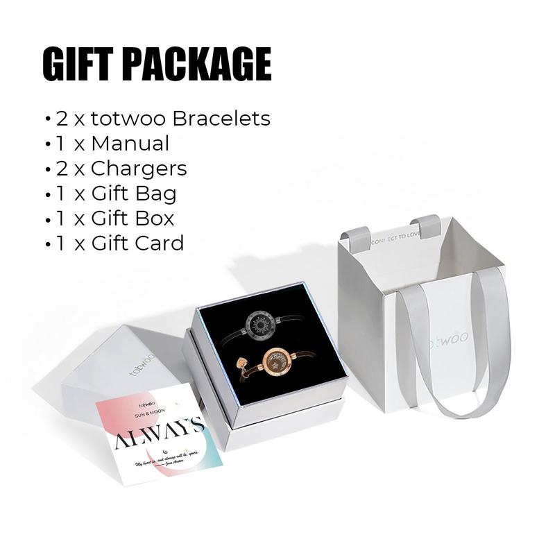 totwoo Long Distance Touch Bracelets with Sun&Moon Functional Love Connect Gift For Boyfriend or Girlfriend or your Family