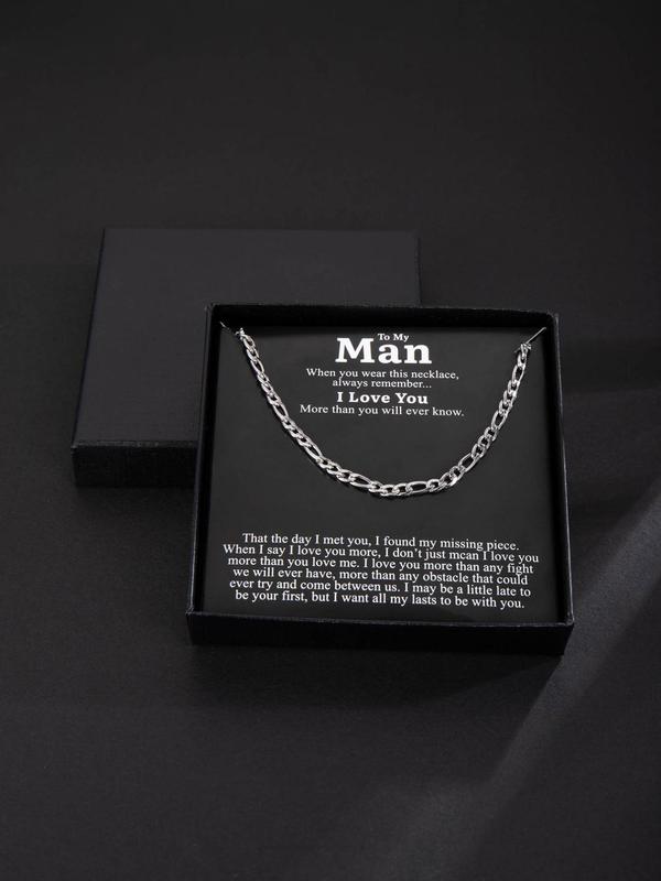 Men's Street Trend Minimalist Chain Necklace, Trendy Hip Hop Matching Necklace, Chic All-match Jewelry As Gift with Box