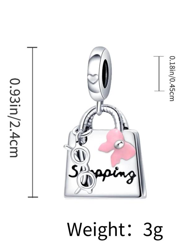 Cute Shopping Bag Design Pendant,  Novelty Charms for Women & Girls, Fashion Jewelry Charm for Bracelet & Necklace DIY Decor