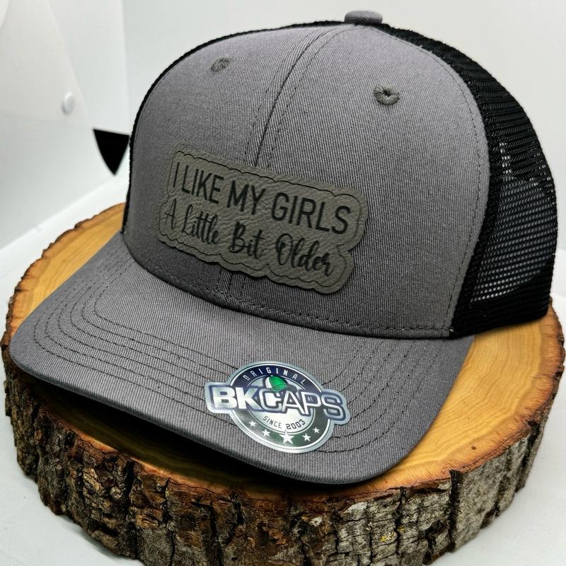 I like my girls a little bit older leather patch hat! Custom SnapBack! Unique and funny, gift for her