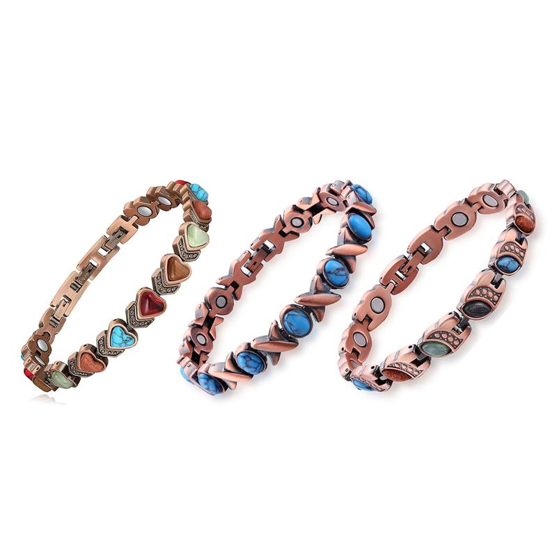 Women’s Magnetic Therapy Copper Bracelet – Energy Balance, and Sleep Support with Hypoallergenic Design