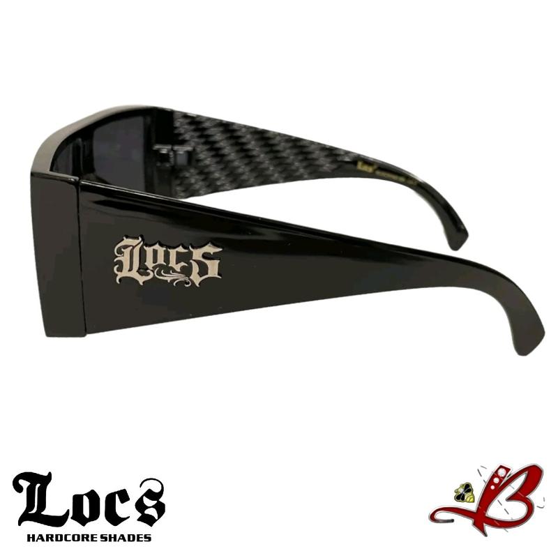 Locs Kingpin Large Frame Flat Top Squared Dark Lens Black Sunglasses | Designer Full Rim Square Cholo OG Lowrider Gangster Style Sport Shades | Original & Authentic Locs