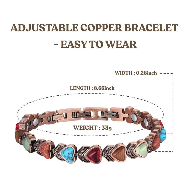 Women’s Magnetic Therapy Copper Bracelet – Energy Balance, and Sleep Support with Hypoallergenic Design