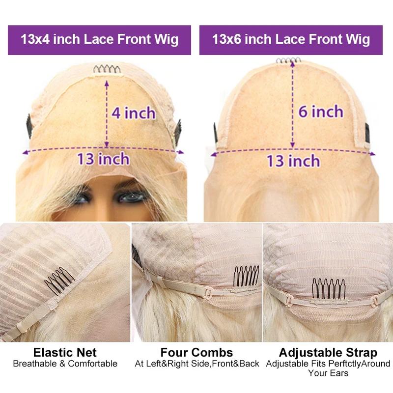 Blonde Body Wave Lace Front Wig HD Transparent Lace 13x4 13x6  Wig 613 Pre Plucked Full Frontal Wigs For Black Women