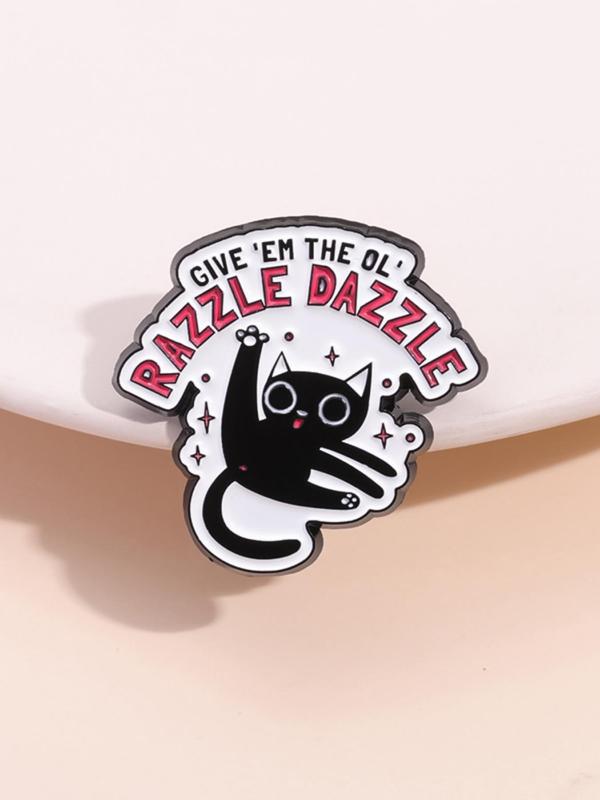 Cartoon Cute Dancing Cat Design Brooch, Fashion Alloy Badge for Daily Clothing Decor, Enamel Pin Suitable for Backpacks, Jeans, Scarves, Hats Decoration